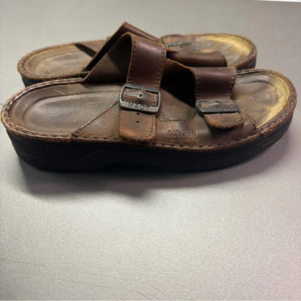 Naot Men’s Mikael Slide Sandals Crazy Horse Leather Size‎ 39 US 6-6.5 Comfort